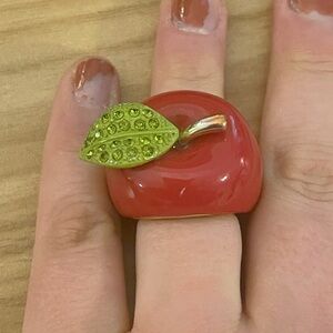 Betsey Johnson School Of Rock Candy Rocking Red Apple Ring